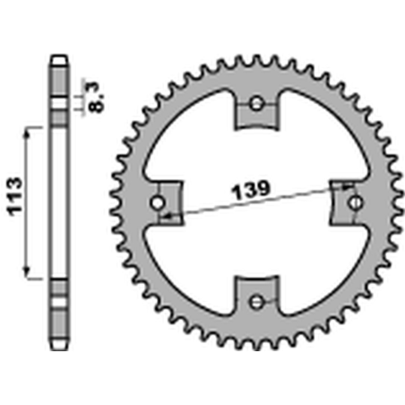 PBR rear sprocket 4509 38 C45 SUZUKI LTZ 400 '09, LT-R 450 '06-'09 (JTR1760.38) (pitch 520)