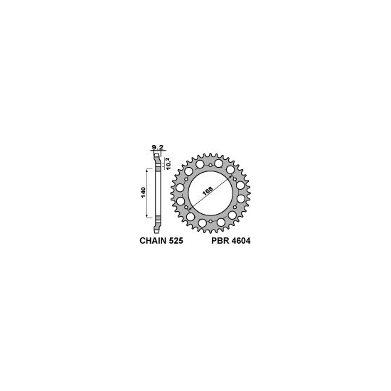PBR rear sprocket 4604 42 C45 HUSQVARNA NUDA 900R 12 (pitch 525)