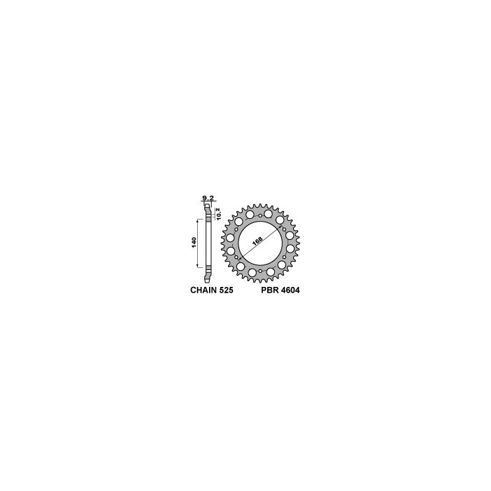 PBR rear sprocket 4604 42 C45 HUSQVARNA NUDA 900R 12 (pitch 525)