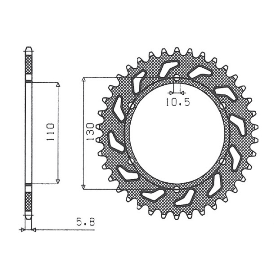 SUNSTAR rear sprocket 504 42 KAWASAKI ER5 (97-06) (JTR486.42) (pitch 520) (50442JT)