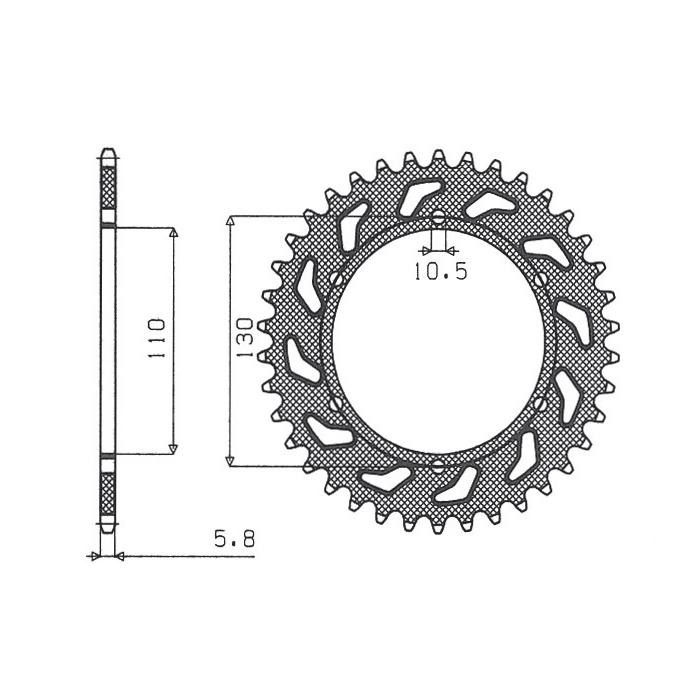 SUNSTAR rear sprocket 504 42 KAWASAKI ER5 (97-06) (JTR486.42) (pitch 520) (50442JT)