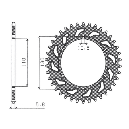 SUNSTAR rear sprocket 504 42 KAWASAKI ER5 (97-06) (JTR486.42) (pitch 520) (50442JT)
