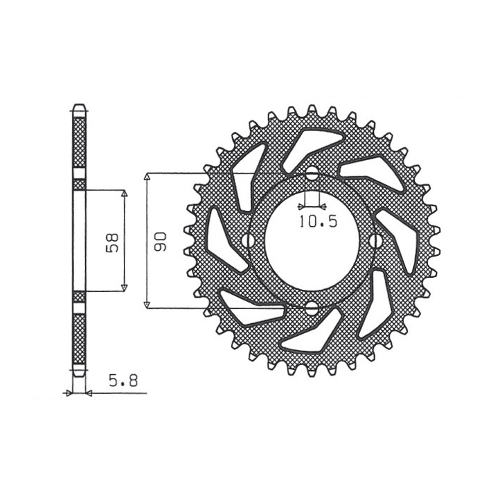 SUNSTAR rear sprocket 279 45 HONDA XL 125V VARADERO '01-'13 (JTR273.45)* (to 4668 45) (pitch 520) (27945JT)