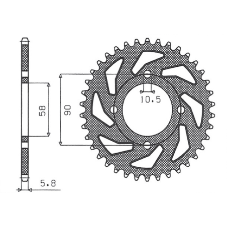 SUNSTAR rear sprocket 279 45 HONDA XL 125V VARADERO '01-'13 (JTR273.45)* (to 4668 45) (pitch 520) (27945JT)