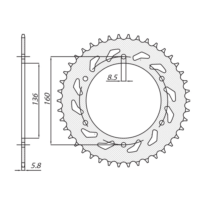 SUNSTAR rear sprocket 3552 46 BMW F650 APRILIA PEGASO 650 '92-'04 (JTR5.46) (pitch 520) (355246JT)