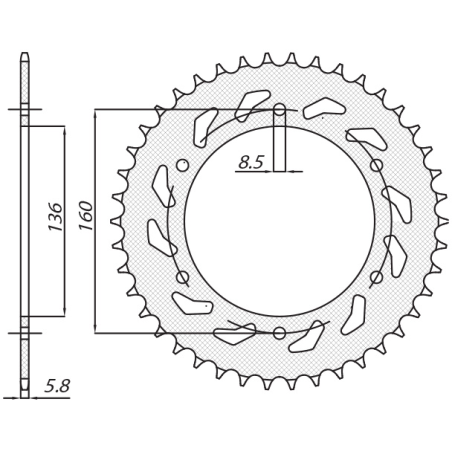 SUNSTAR rear sprocket 3552 46 BMW F650 APRILIA PEGASO 650 '92-'04 (JTR5.46) (pitch 520) (355246JT)