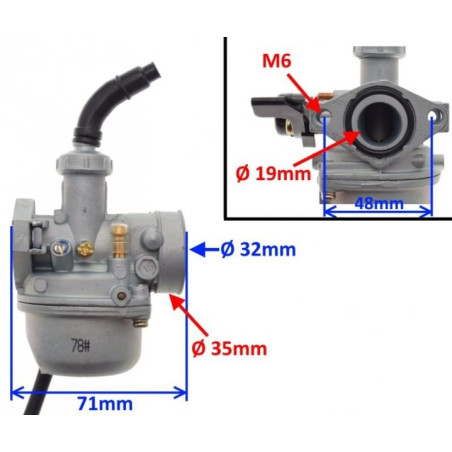 Four-stroke carburetor with a capacity of 110 cc
