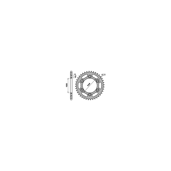 PBR rear sprocket 1027 38 C45 DUCATI MONSTER 750 96-98, 900 IE 02 (pitch 520) (JTR735.38)