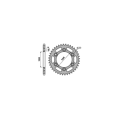 PBR rear sprocket 1027 38 C45 DUCATI MONSTER 750 96-98, 900 IE 02 (pitch 520) (JTR735.38)