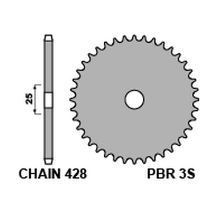 PBR rear sprocket 3S 48 L (pitch 428)