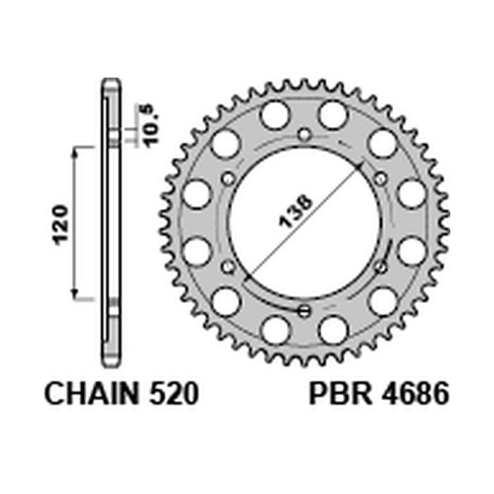 PBR rear sprocket 4686 36
