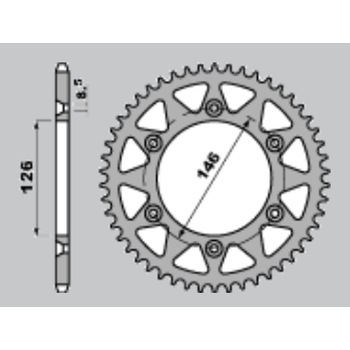 PBR rear sprocket 808 52 F SUZUKI RM 125 '80-'12, DR 350 '96-'99, DR-Z 400 '00-'19 (JTR808.52) (pitch 520)