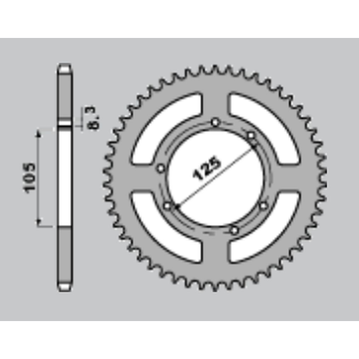 CHT rear sprocket aluminum T7075 4413 62 YAMAHA XT 125X/SM '05-'09 HM 50 CRE, DERBI SENDA, RIEJU (JTR1134.51), (pitch 428