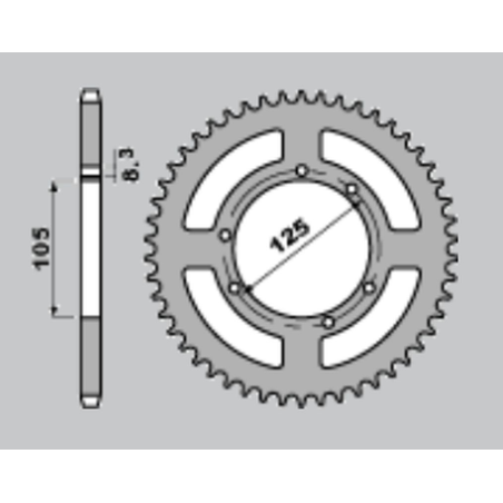 CHT rear sprocket aluminum T7075 4413 62 YAMAHA XT 125X/SM '05-'09 HM 50 CRE, DERBI SENDA, RIEJU (JTR1134.51), (pitch 428