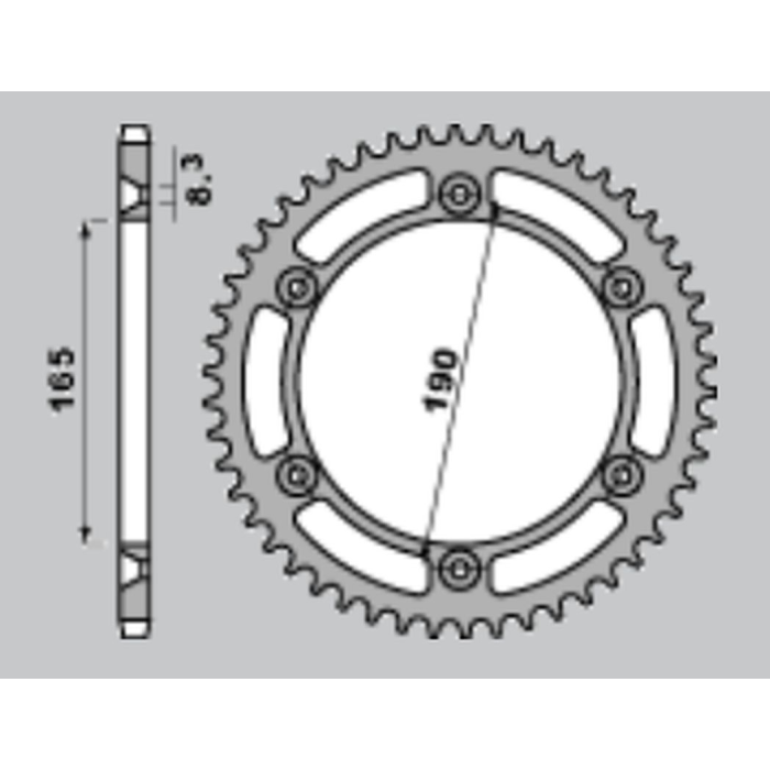 CHT rear sprocket aluminum T7075 896 48 KTM 600 LC4 ENDURO (88-89), 125 ENDURO (89) (pitch 520) color silver