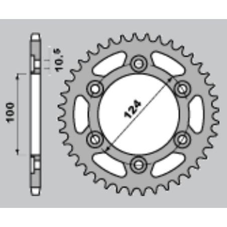 CHT rear sprocket 1027 38 (735-38) DUCATI MONSTER 750/900`96-02 (JTR735.38)