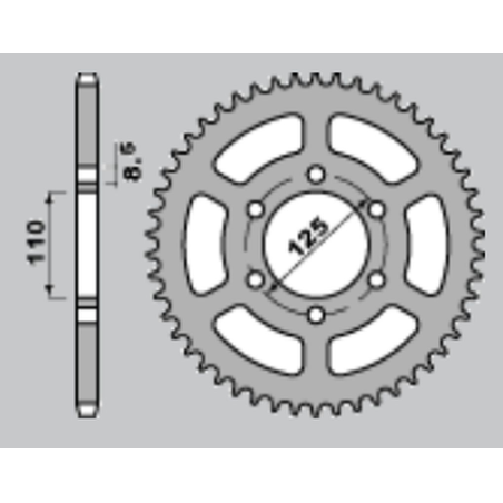 CHT rear sprocket 1514 51 GILERA 350 85-89 (610-51)