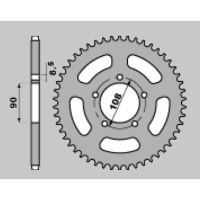 CHT rear sprocket 1515 43 MUZ 600/660 94-98 (18-43)