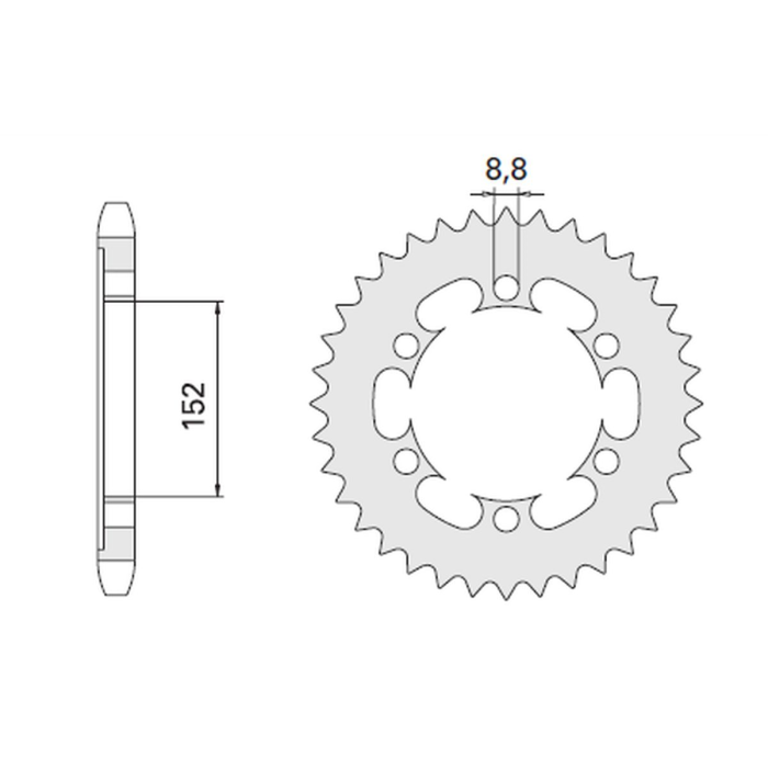 CHT rear sprocket 841 42 (841-42) YAMAHA SR 500 78-80, XT 500 76-80 (pitch 530)