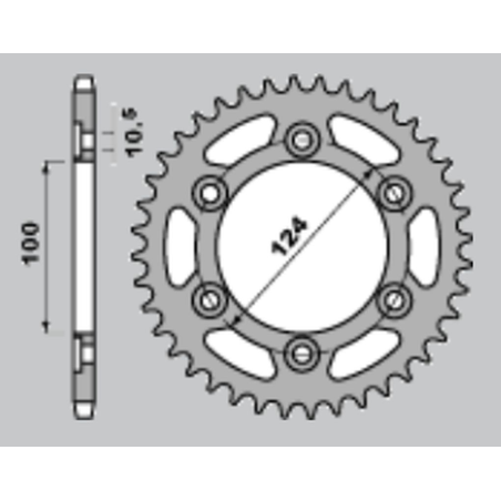 JR rear sprocket 1027 40 DUCATI 750 SS '99-'02, 900SS '98-'02, MONSTER 750/900