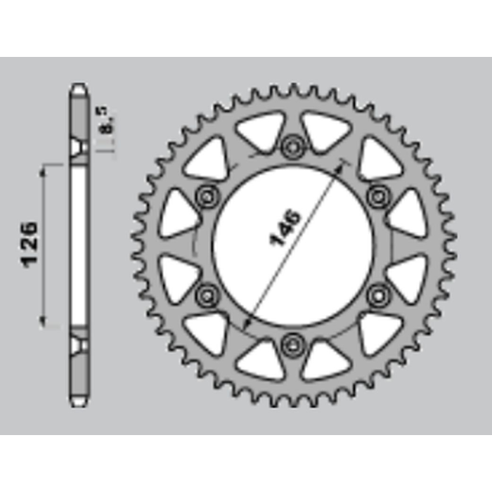 JR rear sprocket 808 51 (80851JT) SUZUKI RM/ DR 350/ DRZ 400