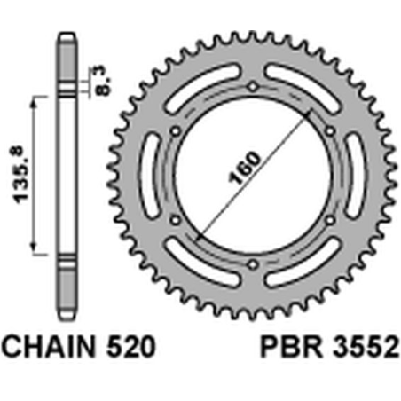 PBR galinė žvaigždė 3552 38 L (žingsnis 520) (JTR5.38)