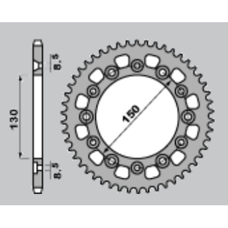 CHT rear sprocket 4308 47 HONDA XR 600R 85-90 (can be replaced with 245 47) (pitch 520)