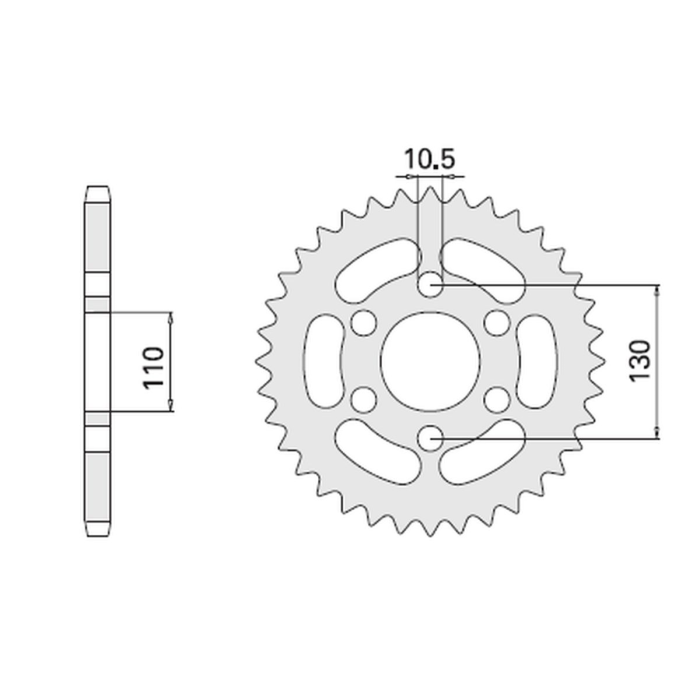 CHT rear sprocket 504 44 KAWASAKI EL 250 88-96 (486-44) (JTF486.44)