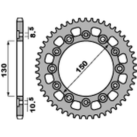 PBR rear sprocket 4309 42 C45 HONDA XL600/XL500/NX650/XR600/FX650 (JTR245/3.42) (pitch 520)
