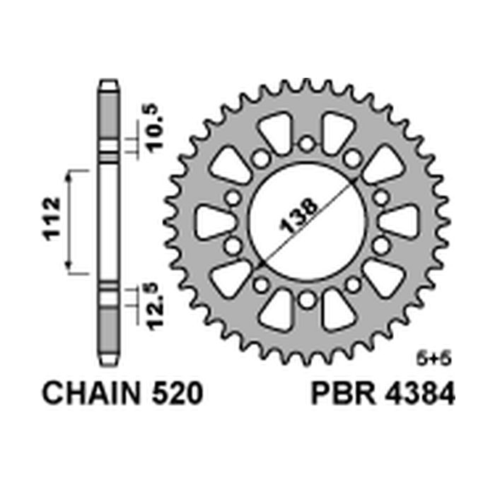 PBR rear sprocket 4384 41 C45 HONDA 500F/R/X 13-16 (JTR1316.41)