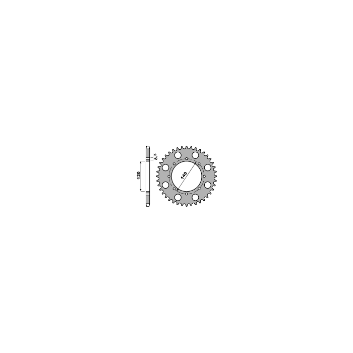PBR rear sprocket 491 38 C45 (pitch 520)