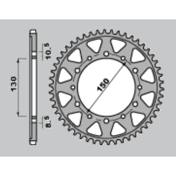 CHT rear sprocket 860 39 (859-39) (JTR859.39) YAMAHA FZS 600 FAZER 96-03