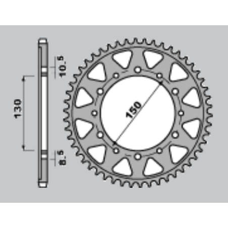 CHT galinė žvaigždė 860 39 (859-39) (JTR859.39) YAMAHA FZS 600 FAZER 96-03