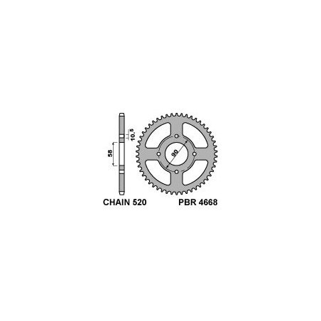 PBR galinė žvaigždė 4668 44 HONDA XL 125V VARADERO 01-13 ( į 279 44) (žingsnis 520)