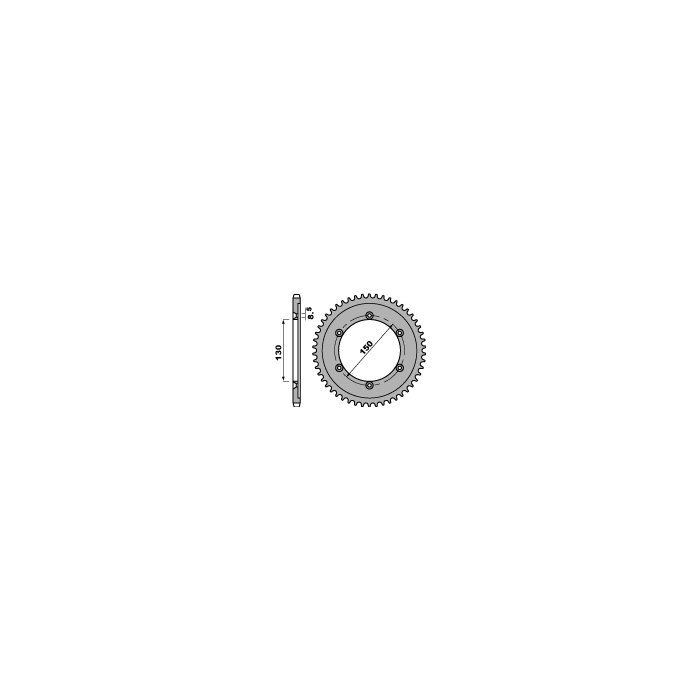 PBR rear sprocket 4374 51 C45 HONDA XLR 125 (98-02) (JTR1249.51) (step 428)