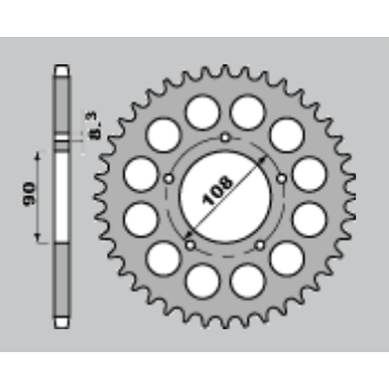 CHT rear sprocket 1022 47 (1022-47) CAGIVA 350 ALLA AZURA`84-88