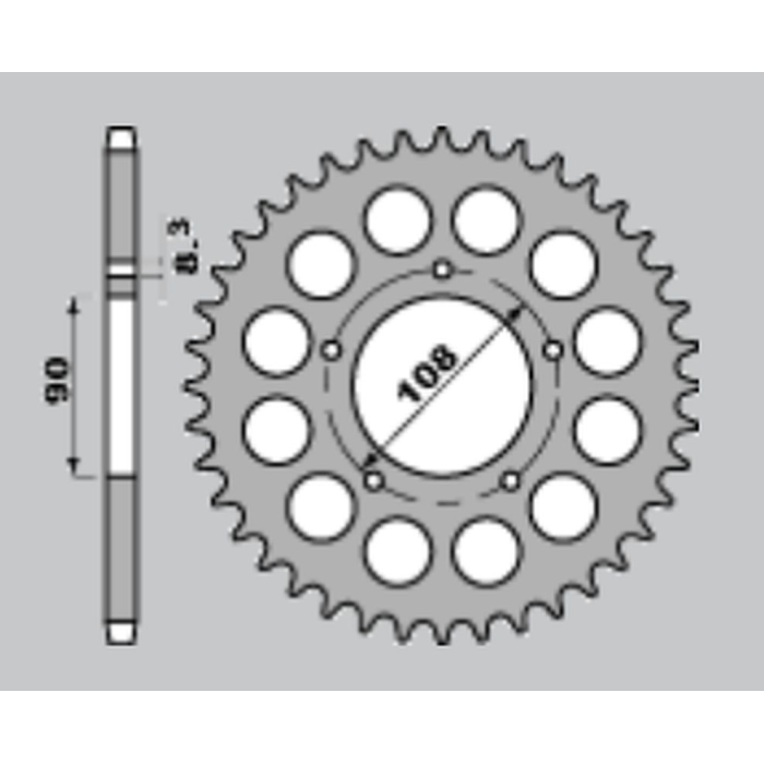 CHT rear sprocket 1022 47 (1022-47) CAGIVA 350 ALLA AZURA`84-88
