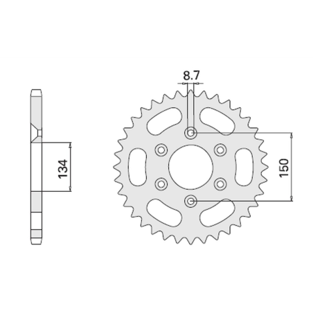 CHT rear sprocket 4350 52 (459-52) HONDA CB 500 (94-03), CB 750 (92-03) (JTR1332.52) (pitch 525)
