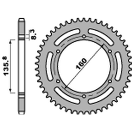 PBR galinė žvaigždė 3552 40 C45 BMW G310 R '16-'19 (JTR5.40) (žingsnis 520)