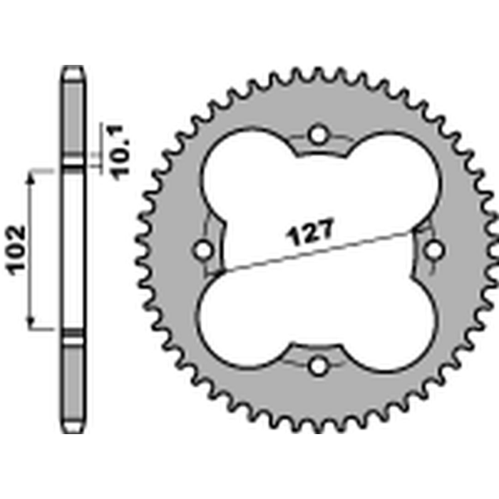 PBR rear sprocket 4480 38 C45 POLARIS 450 OUTLAW '08-10', 500 PREDATOR '03-07', 525 OUTLAW '08-10' (JTR1480.38) (pitch 520)