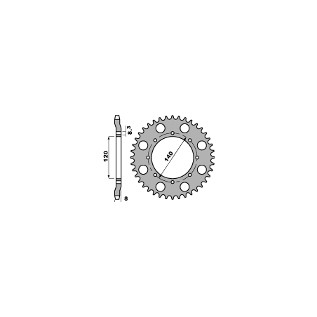 PBR rear sprocket 506 43 C45 KAWASAKI KLR 600 84-90 (pitch 520)