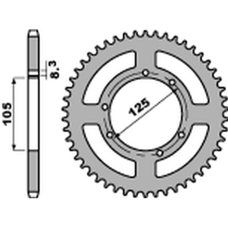 PBR galinė žvaigždė 4413 53 F YAMAHA XT 125X/SM/R '05-'10 (JTR1134.53) (žingsnis 428)