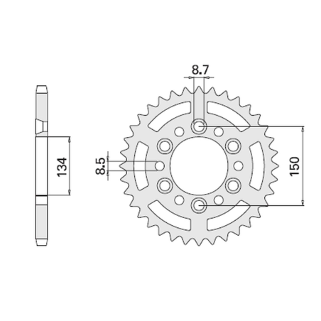 CHT rear sprocket 489 48 (467-48) KAWASAKI KX/KXF `84-20 (JTR460.48)* (pitch 520)