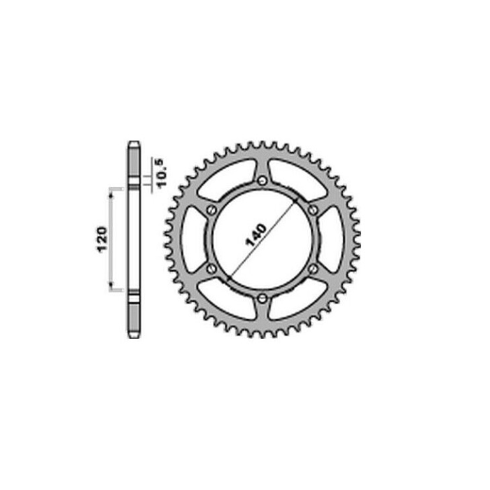 JR rear sprocket 475 44 KAWASAKI KLR 250 84-05 (JTR1490.44)* (pitch 520)