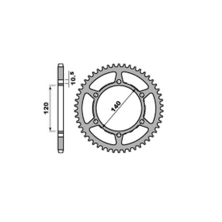 JR rear sprocket 475 44 KAWASAKI KLR 250 84-05 (JTR1490.44)* (pitch 520)