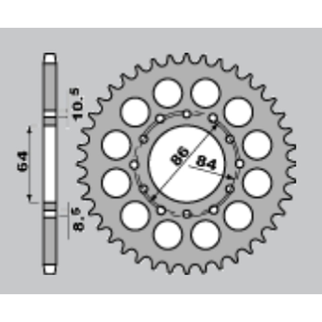 JR rear sprocket 814 44 SUZUKI GSX 400 E '81-'83