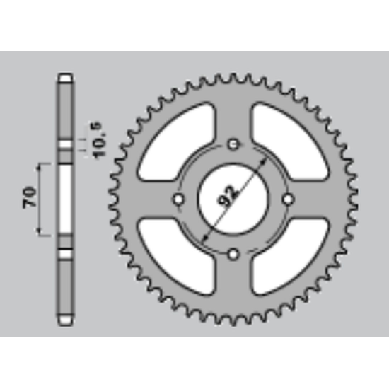 JR rear sprocket KAWASAKI GPZ 250 '83-85', Z 250/400/440/500/550 '78-85' (47644JT) (pitch 530)