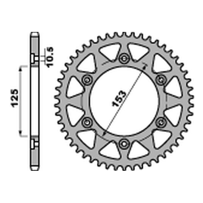 PBR rear sprocket 288 39 C45 HONDA XR 250L (91-94), CRF 250L (13-15) (pitch 520) (JTR301.39)