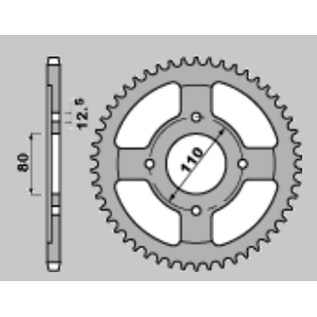 CHT rear sprocket 284 40 HONDA CB 650 79-81 (284-40) (JTR284.40)