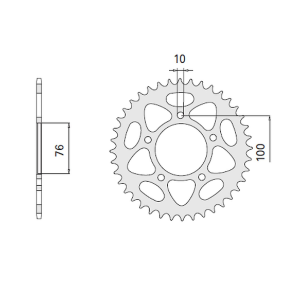 CHT rear sprocket 4456 41 (2096-41) BENELLI 500/600/900